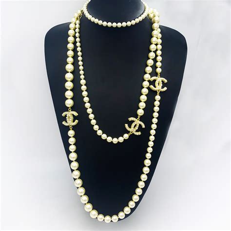 chanel pearl necklaces genuine|chanel pearls necklace sale.